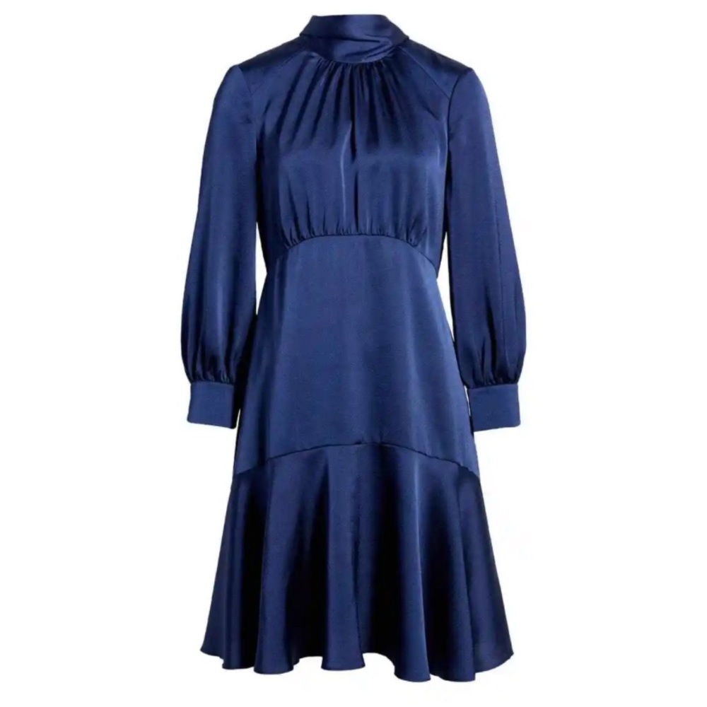 Eliza J Navy Long Sleeve Dress